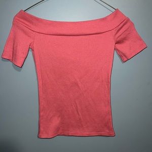 Aeropostale Bodycon Off the Shoulder Top: Rose, XS